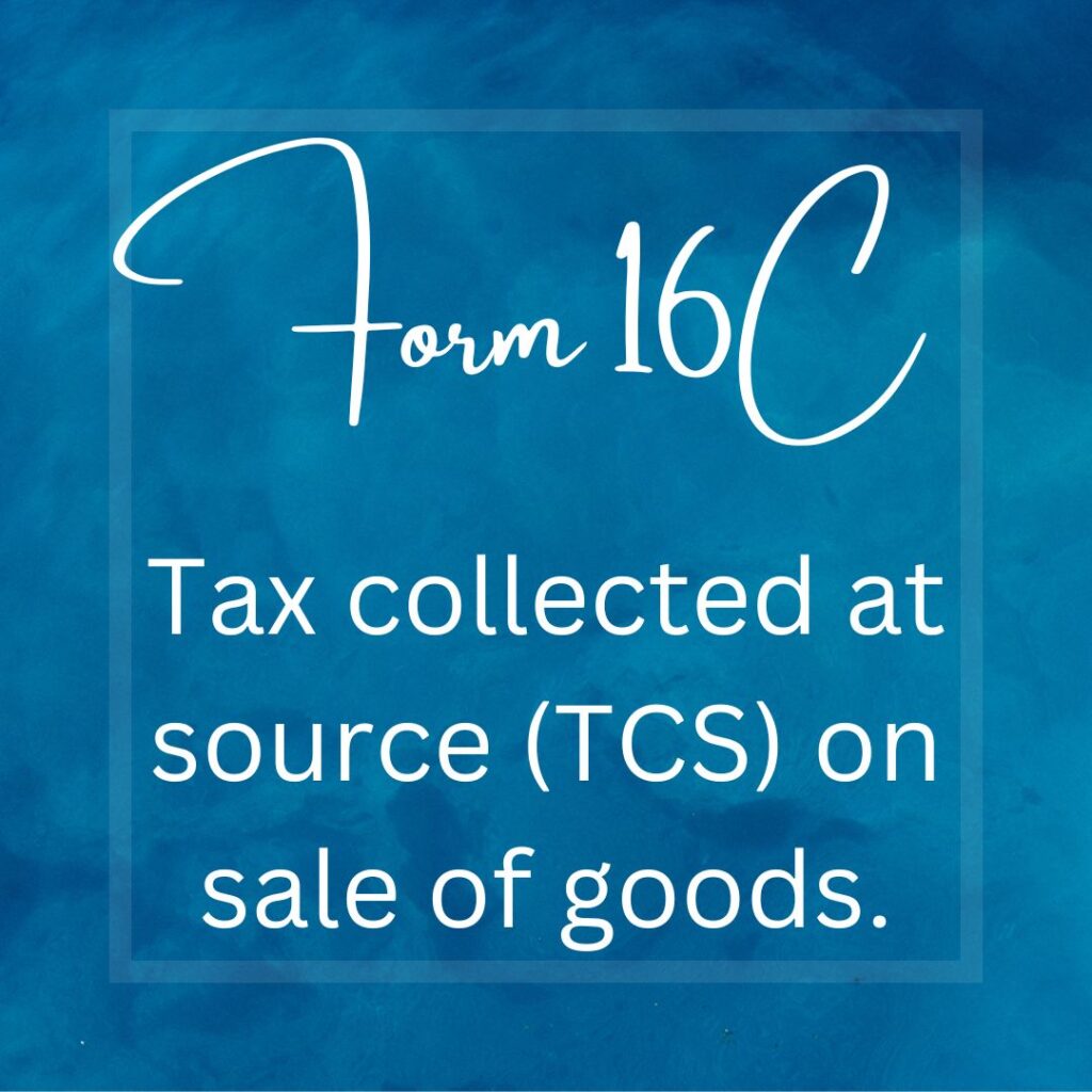 tax collected at source (TCS) on sale of goods.