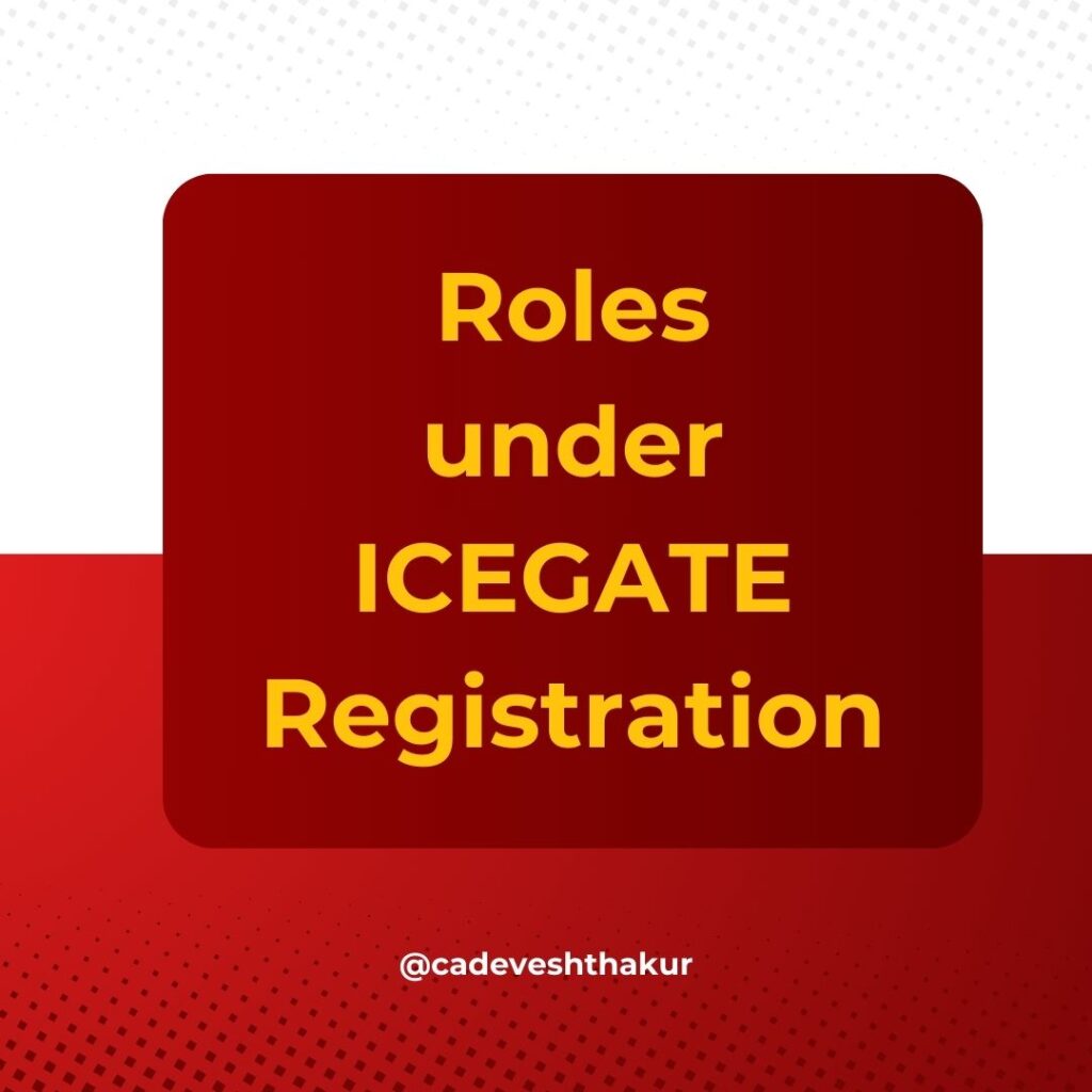 roles under icegate registration