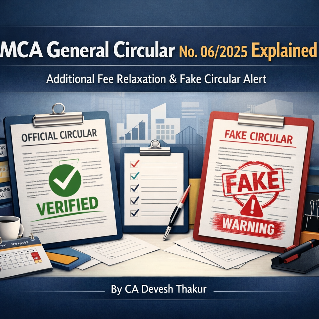 MCA General Circular No. 062025 Explained Additional Fee Relaxation for Annual Filings & Fake Circular Alert